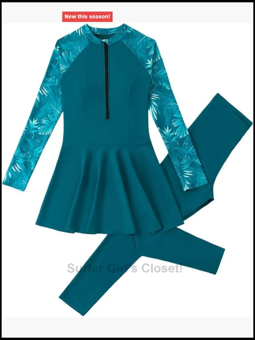 Full Coverage Burkini Rash Guard Swimwear UPF 50+ Modest Swim Top and Pants